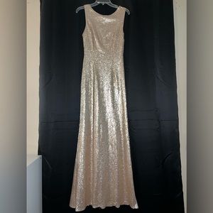 Lulu’s Rose Gold Sequined Maxi Dress